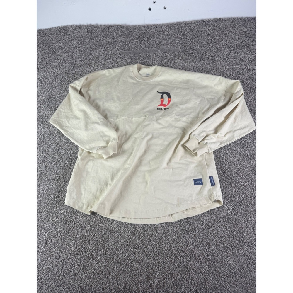 Disney Spirit Jersey Disneyland Resortβ Cream Long Sleeve Shirt Mens Small NWT